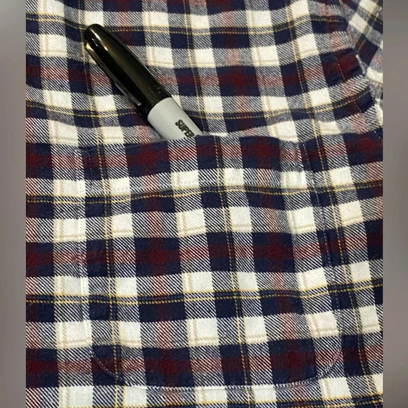 Brooks Brothers maroon white black men plaid button up long cuff sleeve shirts L - Picture 4 of 9